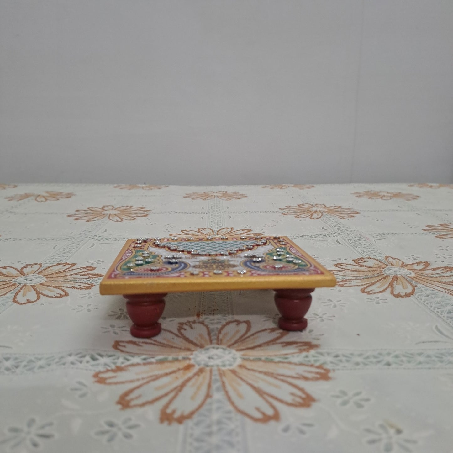 Rajasthani Duniyaa 4x4 Inch Marble Chowki with Marble Ganesh Idol – Traditional Pooja Décor