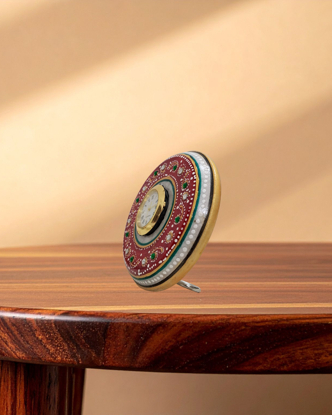 Rajasthani Duniyaa Handcrafted Marble Pin Watch – Traditional Outline Design