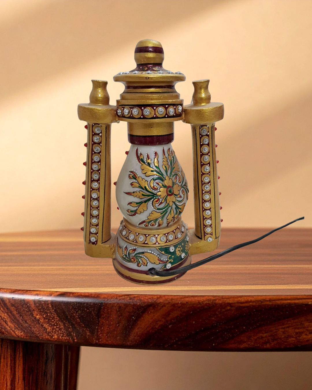Rajasthani Duniyaa 8-Inch Handcrafted Marble Lantern – Traditional Rajasthani Décor