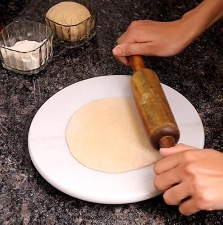 Handcrafted Marble Chakla – Premium Roti Rolling Board with Ring Base and Mirror Finish - Rajasthaniduniyaa