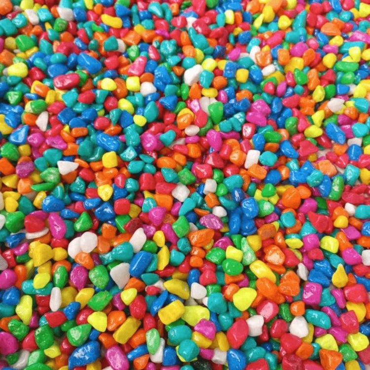 Polished decorative white and multi-color marble pebbles for garden landscaping and plant pots on Rajasthani Duniyaa.