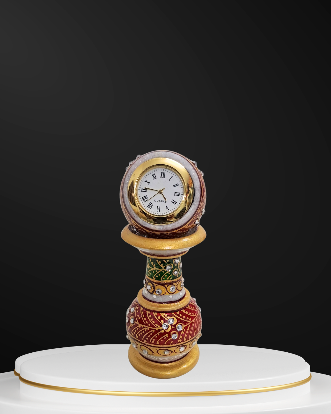Rajasthani Duniyaa Handcrafted Marble Pillar Watch – Classic Timepiece in Royal Style
