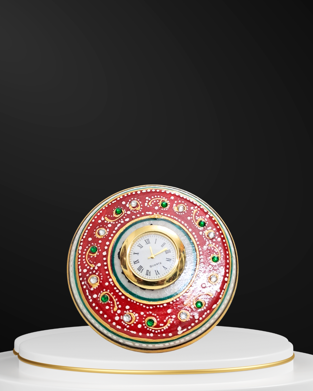 Rajasthani Duniyaa Handcrafted Marble Pin Watch – Traditional Outline Design