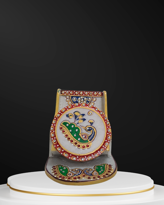 Rajasthani Duniyaa Handcrafted Marble Mobile Stand – Elegant & Functional