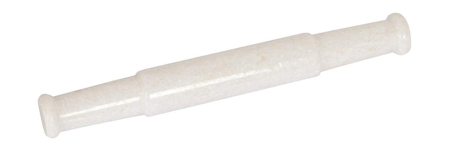 Rajasthaniduniyaa Pure White Marble Belan – 12 Inch | Traditional Rolling Pin for Roti, Chapati & Paratha