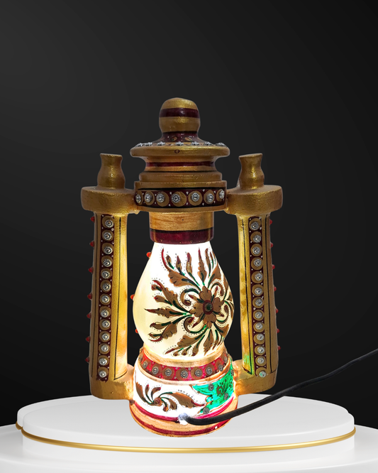 Rajasthani Duniyaa 8-Inch Handcrafted Marble Lantern – Traditional Rajasthani Décor