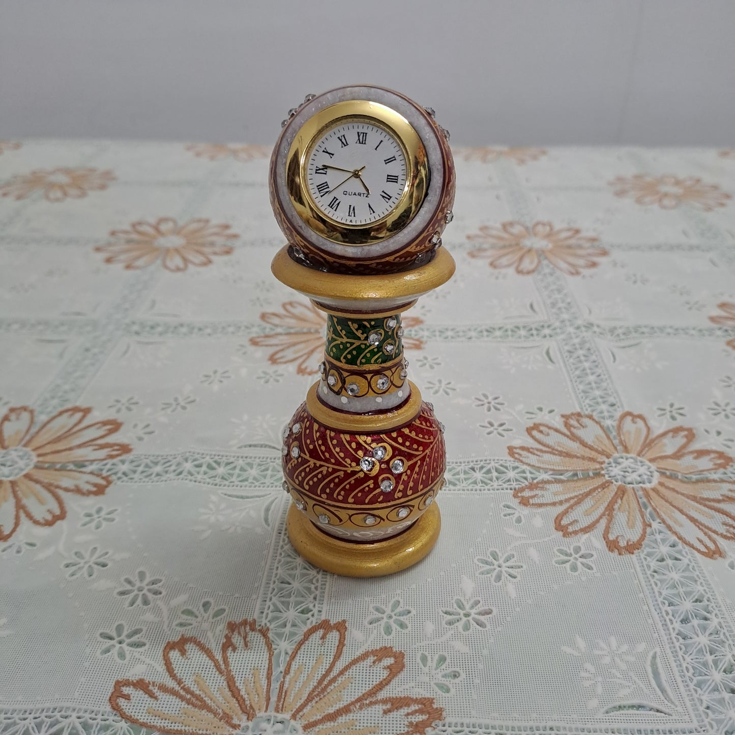 Rajasthani Duniyaa Handcrafted Marble Pillar Watch – Classic Timepiece in Royal Style