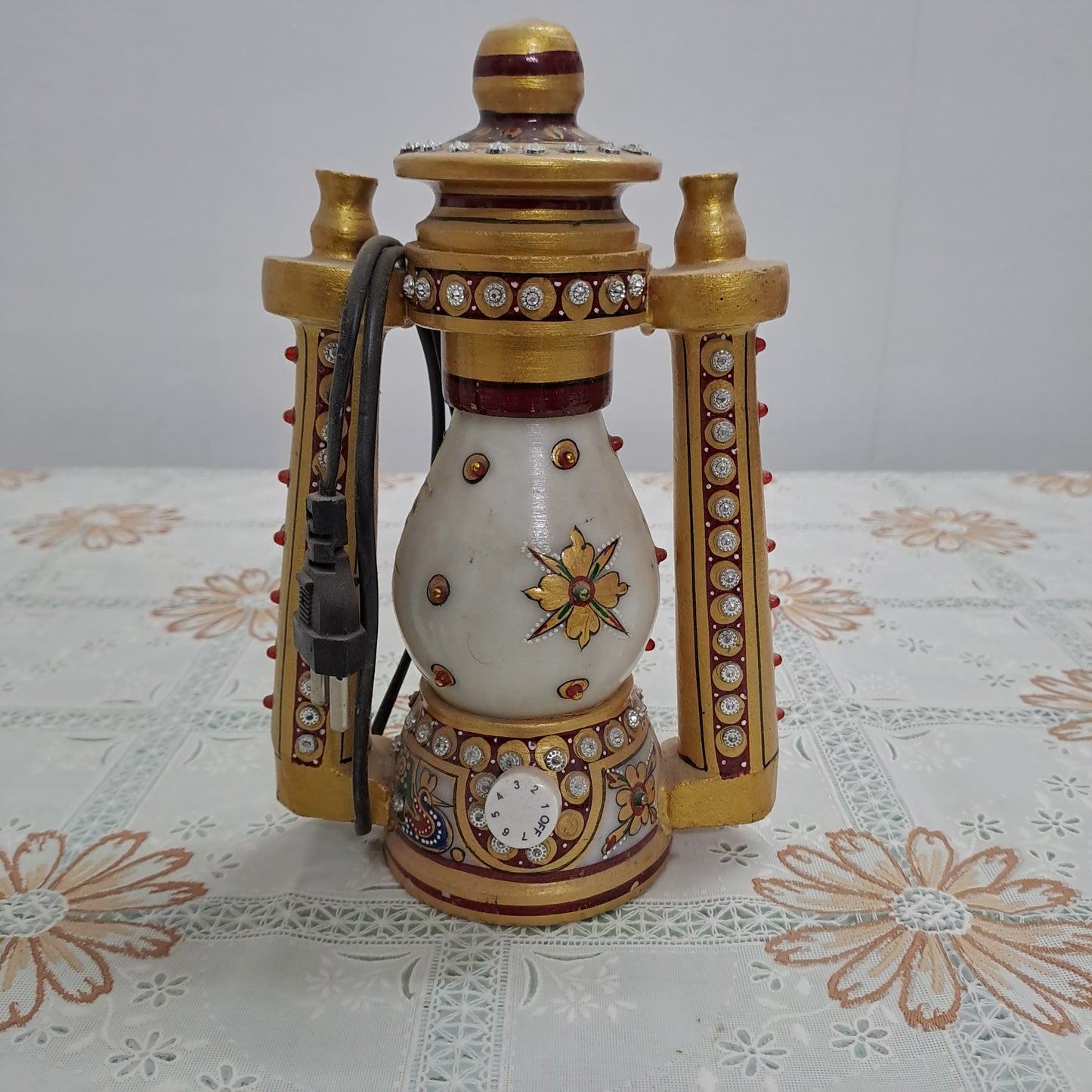 Rajasthani Duniyaa 8-Inch Handcrafted Marble Lantern – Traditional Rajasthani Décor