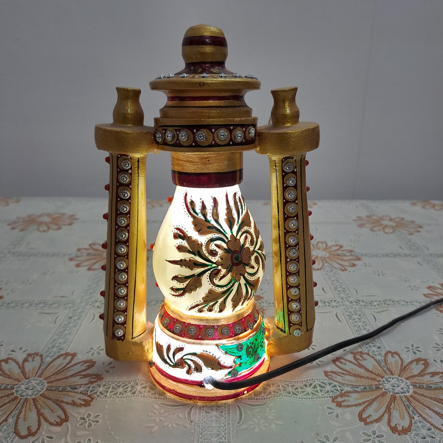 Rajasthani Duniyaa 8-Inch Handcrafted Marble Lantern – Traditional Rajasthani Décor