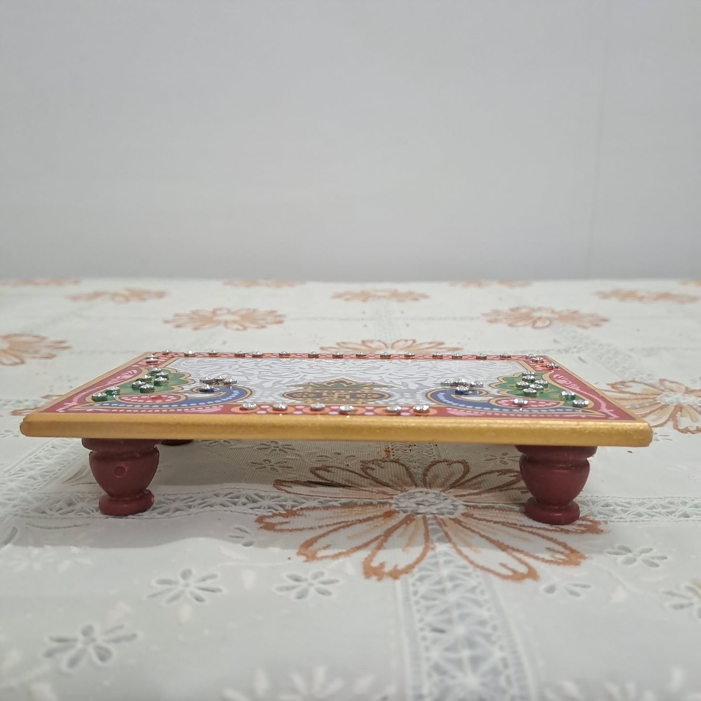 Rajasthani Duniyaa Laxmi Ganesh Murti on 6x4 Inch Marble Chowki