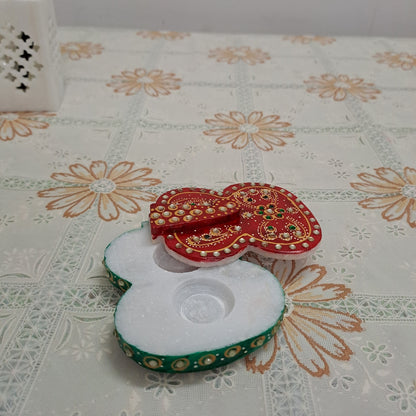RajasthaniDuniyaa – 5 Inch Handcrafted Ganesha-Shaped Marble Tilak Chopda – Kumkum Holder for Pooja