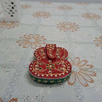 RajasthaniDuniyaa – 5 Inch Handcrafted Ganesha-Shaped Marble Tilak Chopda – Kumkum Holder for Pooja
