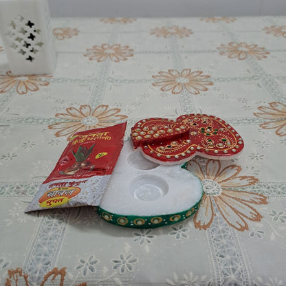 RajasthaniDuniyaa – 5 Inch Handcrafted Ganesha-Shaped Marble Tilak Chopda – Kumkum Holder for Pooja