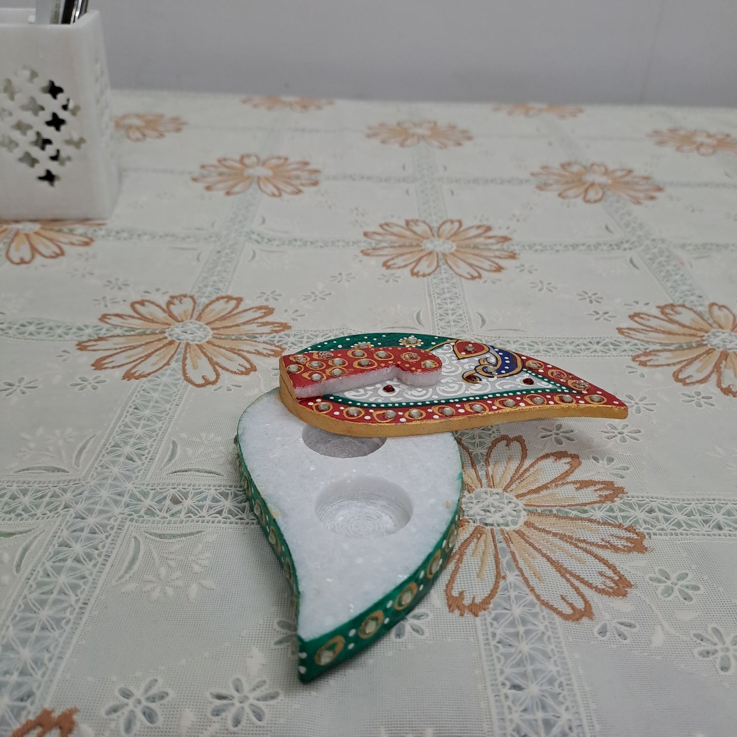 Rajasthani Duniyaa 5-Inch White Marble Tilak Chopda