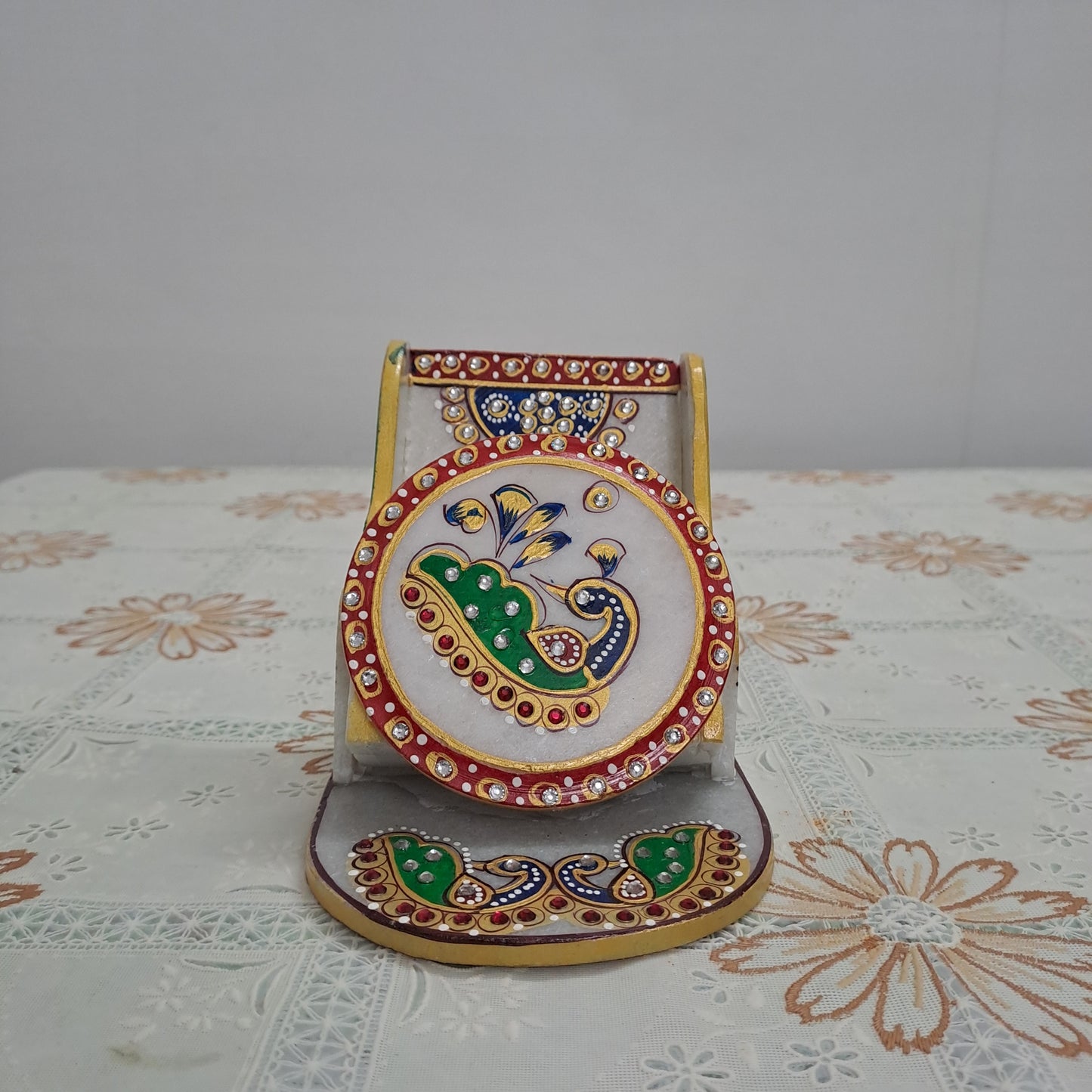 Rajasthani Duniyaa Handcrafted Marble Mobile Stand – Elegant & Functional