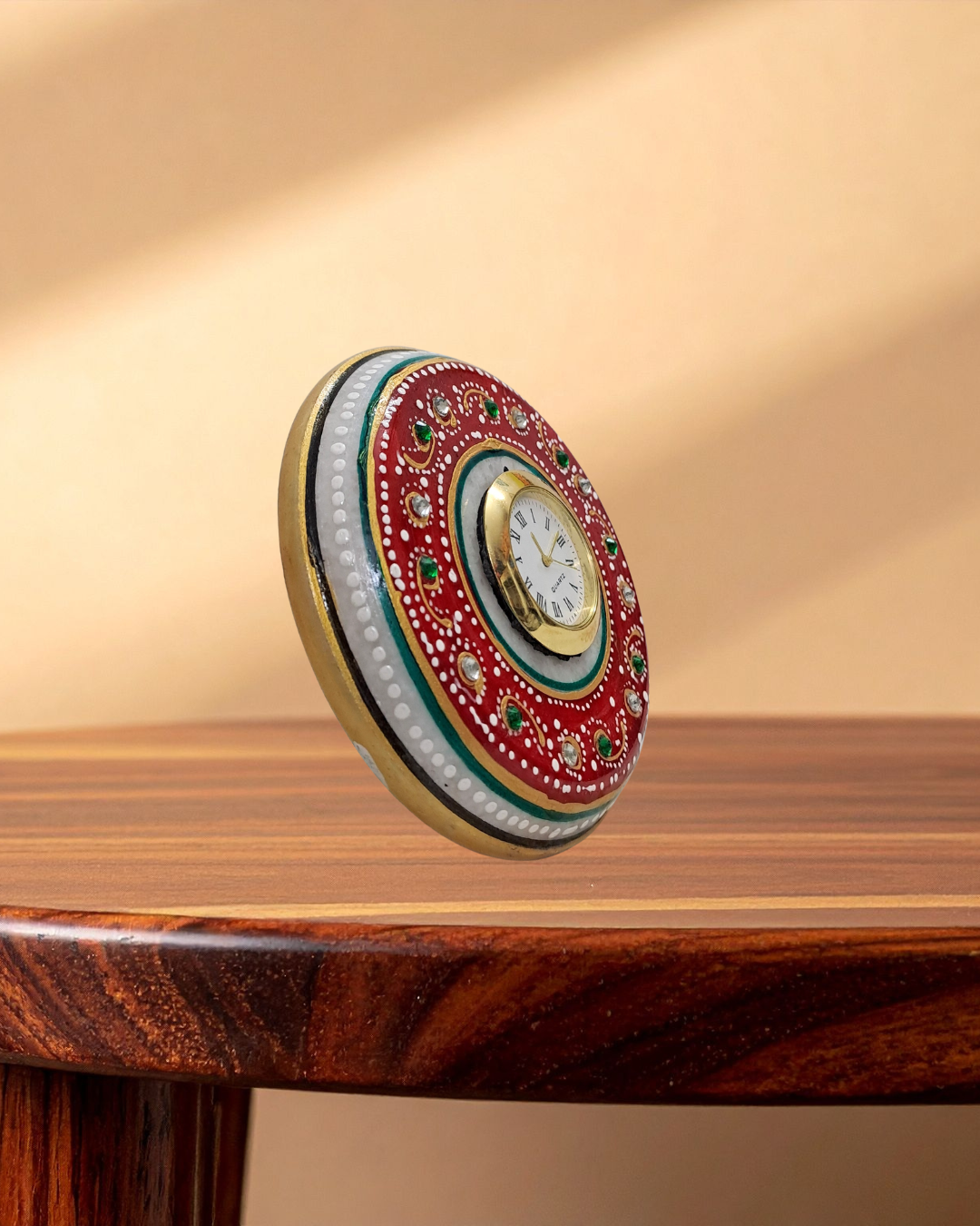 Rajasthani Duniyaa Handcrafted Marble Pin Watch – Traditional Outline Design