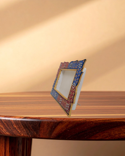 Rajasthani Duniyaa Handcrafted Marble Photo Frame – Traditional Meenakari Design