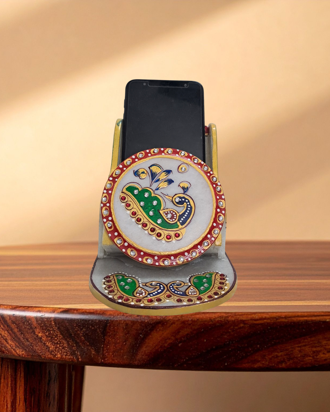 Rajasthani Duniyaa Handcrafted Marble Mobile Stand – Elegant & Functional