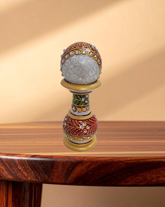 Rajasthani Duniyaa Handcrafted Marble Pillar Watch – Classic Timepiece in Royal Style