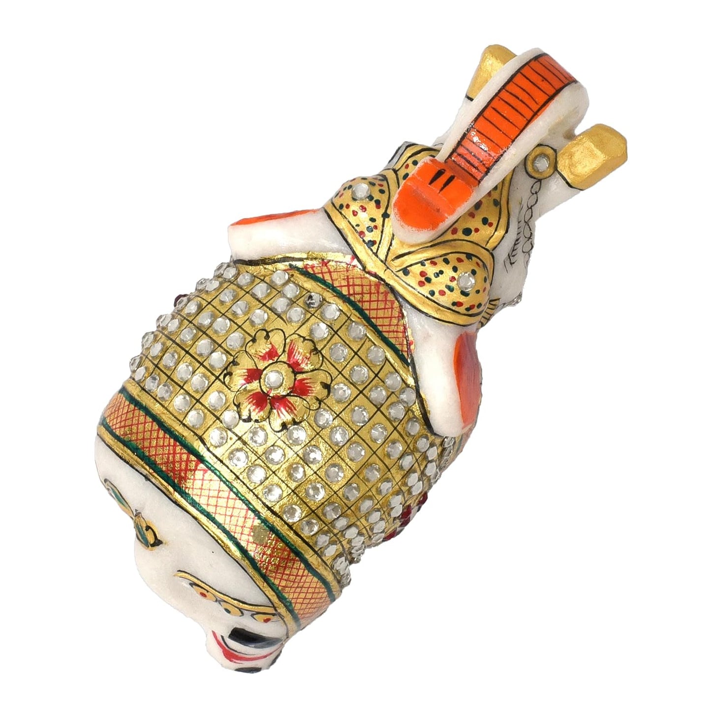 Rajasthaniduniyaa Handcrafted White Marble Elephant Showpiece – 5 Inch