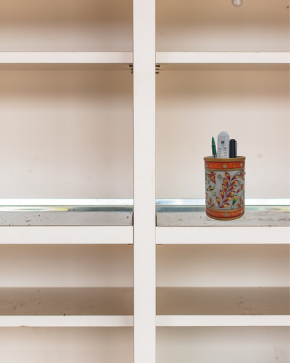 Hand-Painted Marble Pen Stand – Floral Design by Rajasthani Duniyaa
