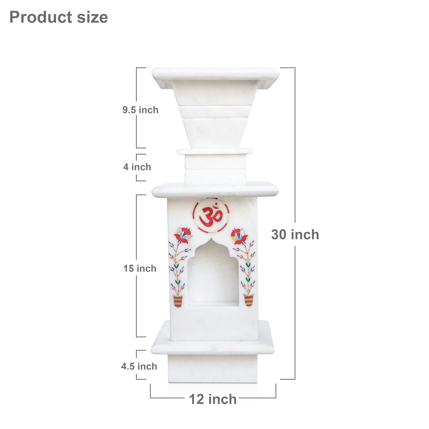 RAJASTHANIDUNIYAA Handcrafted Pure White Marble Tulsi Pot | Traditional Tulsi Vrindavan Planter for Home & Garden | Vastu Compliant Holy Basil Kota with Intricate Hand-Painted Carvings & Drainage Hole