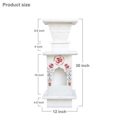 RAJASTHANIDUNIYAA Handcrafted Pure White Marble Tulsi Pot | Traditional Tulsi Vrindavan Planter for Home & Garden | Vastu Compliant Holy Basil Kota with Intricate Hand-Painted Carvings & Drainage Hole