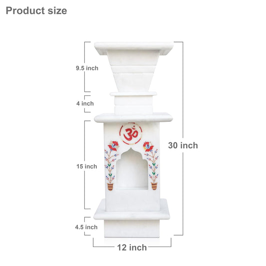 RAJASTHANIDUNIYAA Handcrafted Pure White Marble Tulsi Pot | Traditional Tulsi Vrindavan Planter for Home & Garden | Vastu Compliant Holy Basil Kota with Intricate Hand-Painted Carvings & Drainage Hole