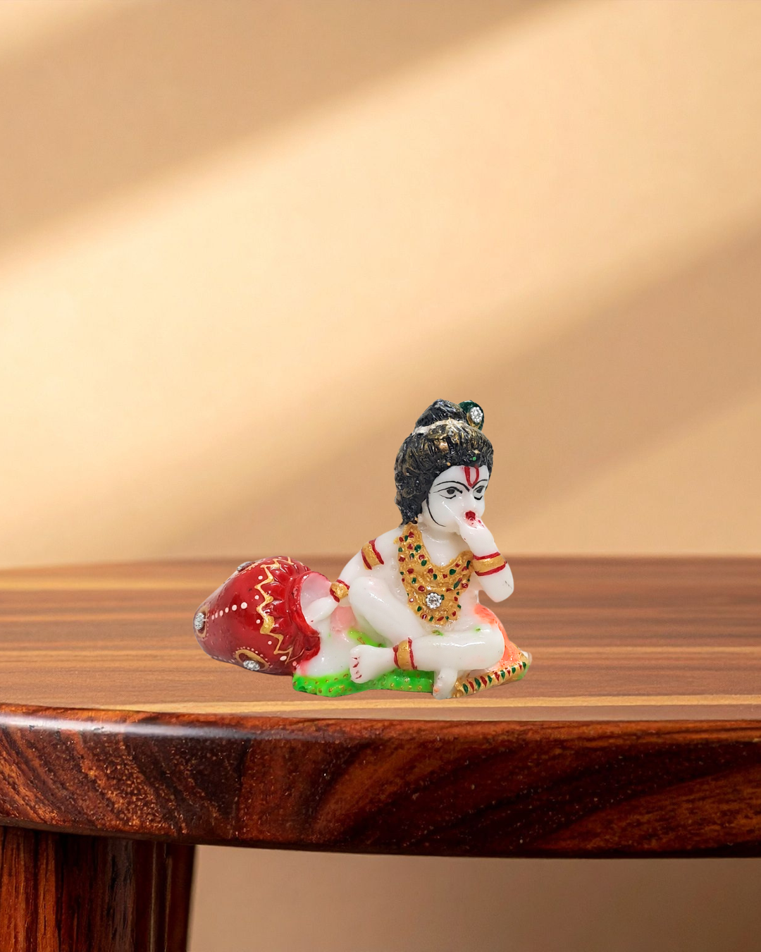 Rajasthani Duniyaa 4x4 Inch Marble Chowki with Resin Bal Gopal Idol – Divine Décor for Home Mandir