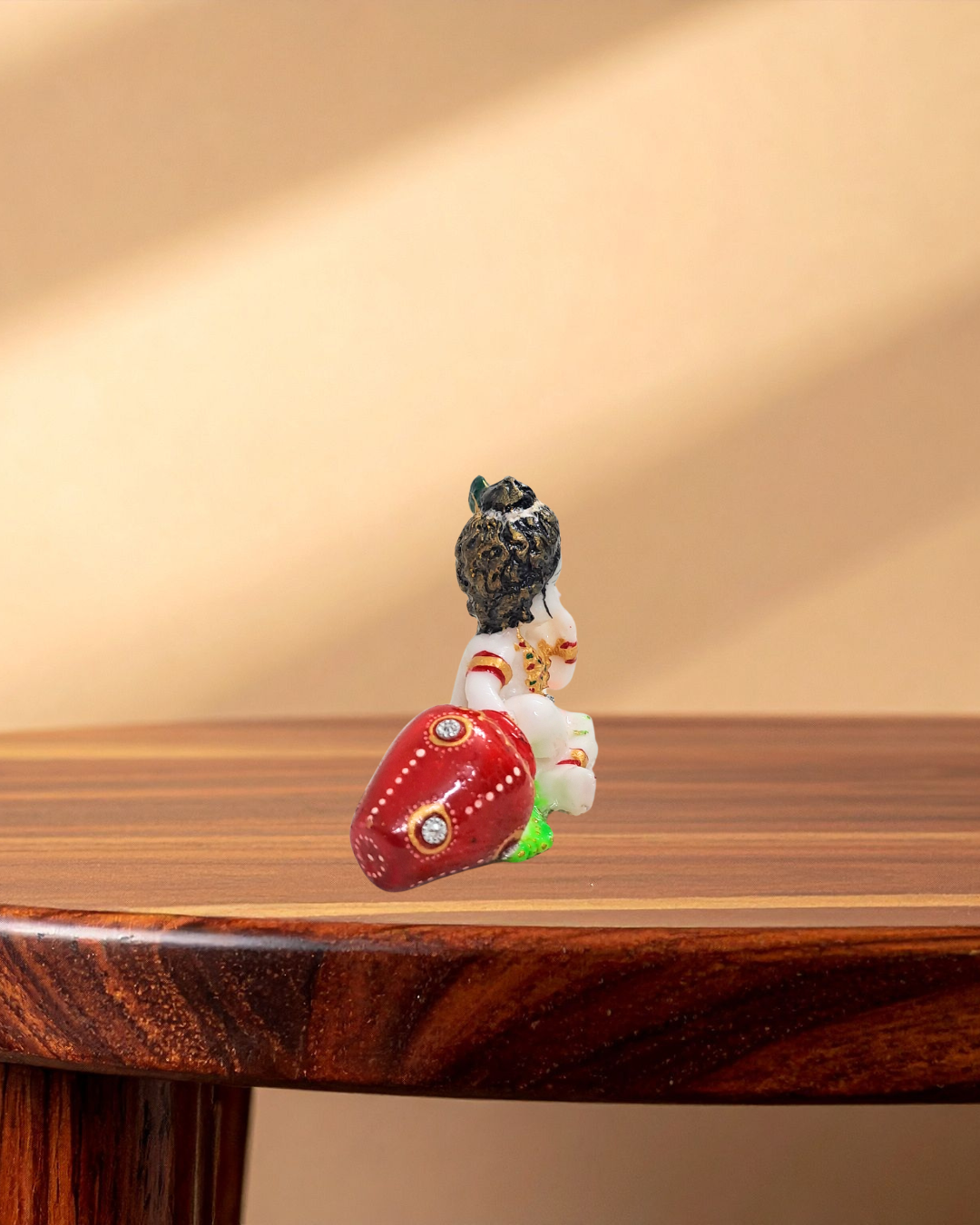 Rajasthani Duniyaa 4x4 Inch Marble Chowki with Resin Bal Gopal Idol – Divine Décor for Home Mandir