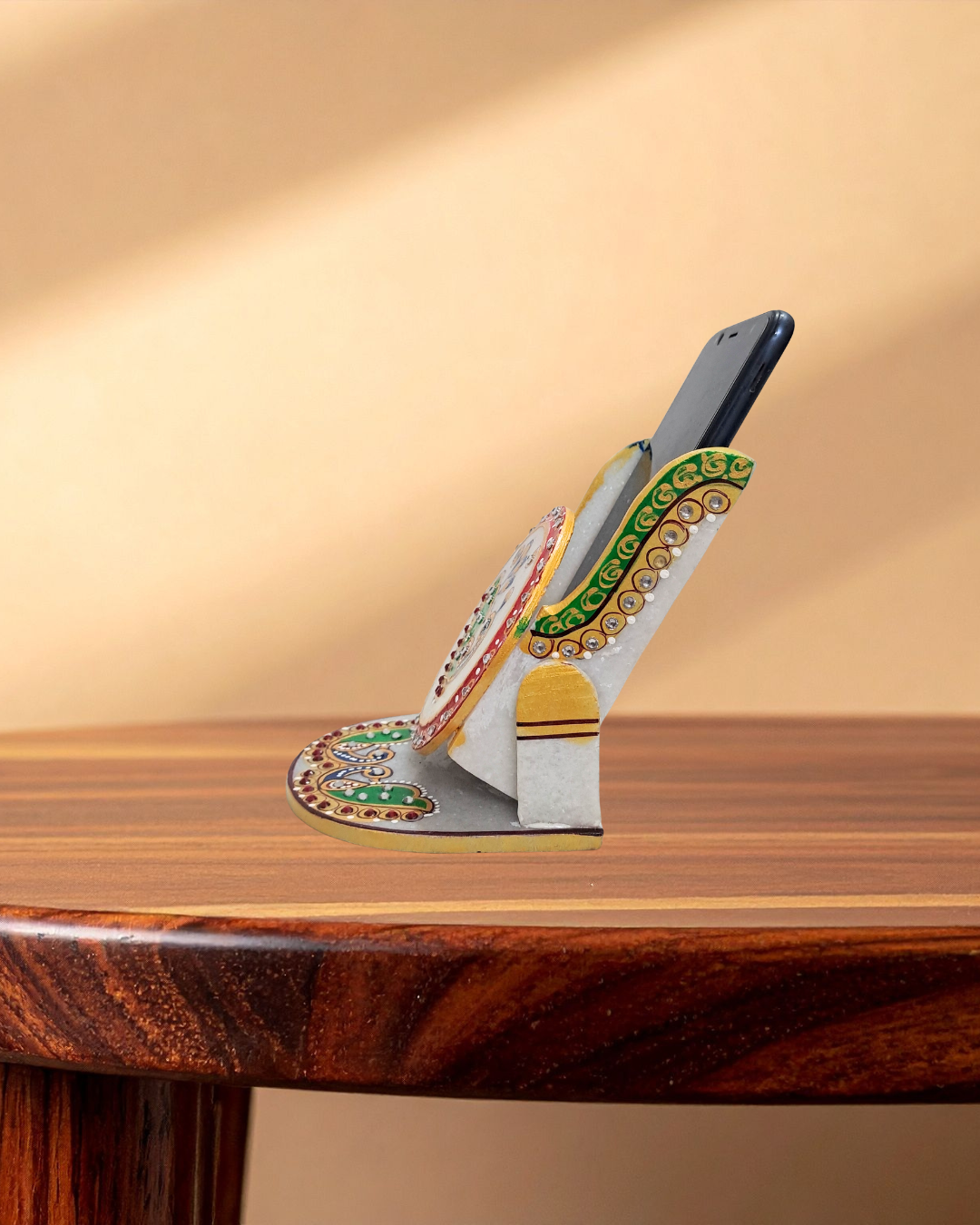 Rajasthani Duniyaa Handcrafted Marble Mobile Stand – Elegant & Functional