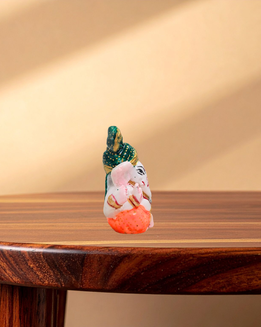 Rajasthani Duniyaa 4x4 Inch Marble Chowki with Small Resin Ganesh Idol – Compact Spiritual Décor