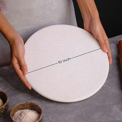 Handcrafted Marble Chakla – Premium Roti Rolling Board with Ring Base and Mirror Finish