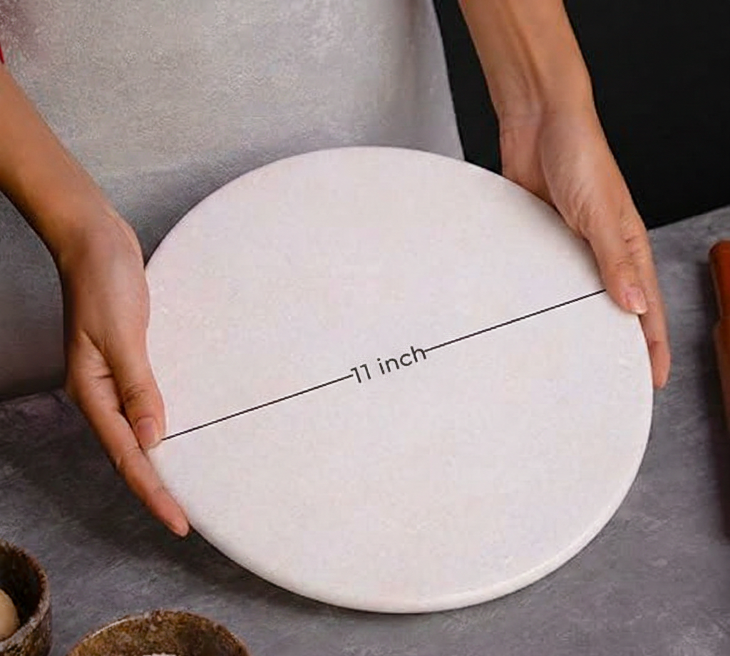 Handcrafted Marble Chakla – Premium Roti Rolling Board with Ring Base and Mirror Finish