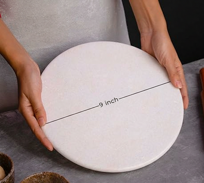 Handcrafted Marble Chakla – Premium Roti Rolling Board with Ring Base and Mirror Finish