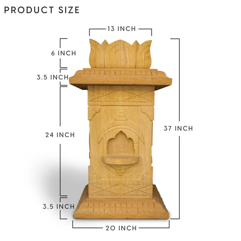 Brown sandstone Tulsi pot placed for balcony and garden decor