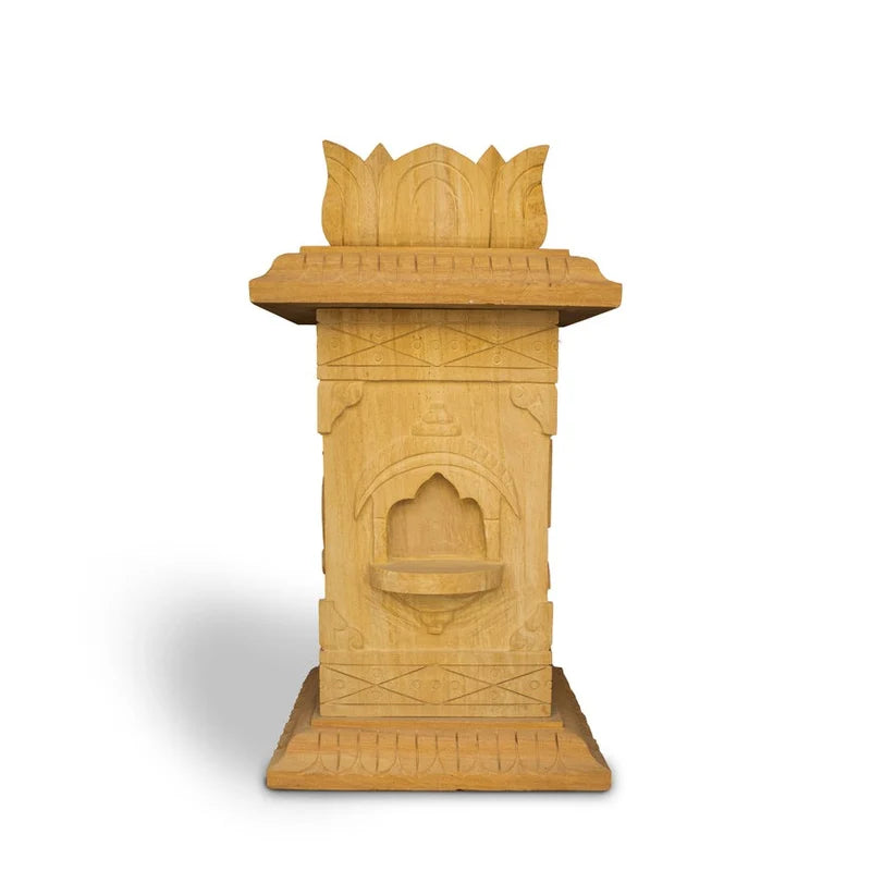 Brown sandstone Tulsi pot placed for balcony and garden decor