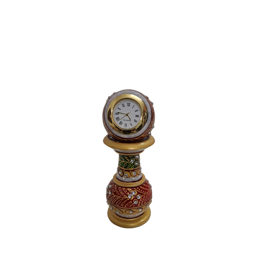 Rajasthani Duniyaa Handcrafted Marble Pillar Watch – Classic Timepiece in Royal Style