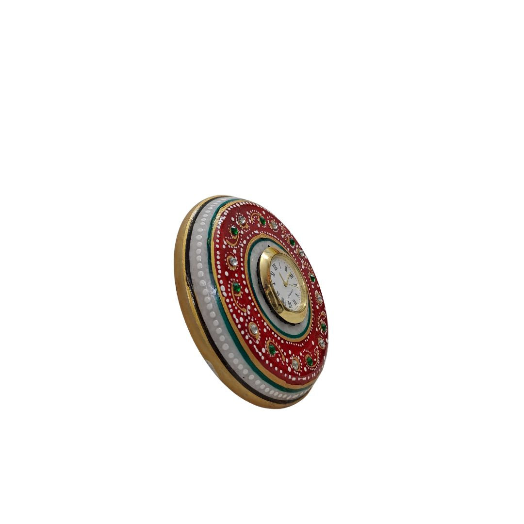 Rajasthani Duniyaa Handcrafted Marble Pin Watch – Traditional Outline Design