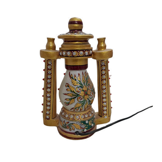 Rajasthani Duniyaa 8-Inch Handcrafted Marble Lantern – Traditional Rajasthani Décor