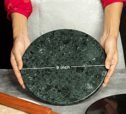 Handcrafted Marble Chakla – Premium Roti Rolling Board with Ring Base and Mirror Finish - Rajasthaniduniyaa