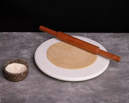 Handcrafted Marble Chakla – Premium Roti Rolling Board with Ring Base and Mirror Finish - Rajasthaniduniyaa
