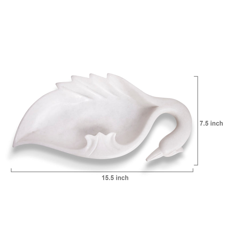 Peacock motif white marble Urli bowl decorated with floating flowers and candles for home decor