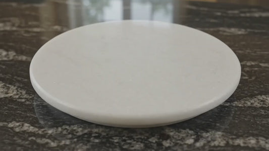 Handcrafted Marble Chakla – Premium Roti Rolling Board with Ring Base and Mirror Finish