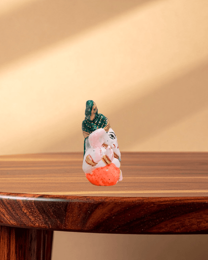 Rajasthani Duniyaa 4x4 Inch Marble Chowki with Small Resin Ganesh Idol – Compact Spiritual Décor - Rajasthaniduniyaa
