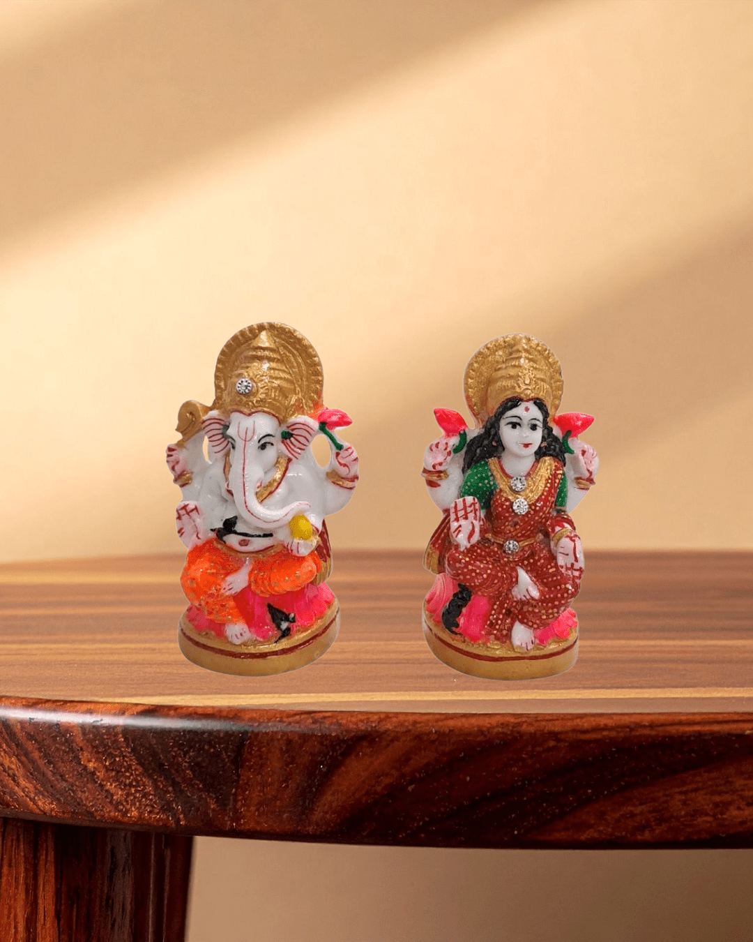 Rajasthani Duniyaa Laxmi Ganesh Murti on 6x4 Inch Marble Chowki - Rajasthaniduniyaa