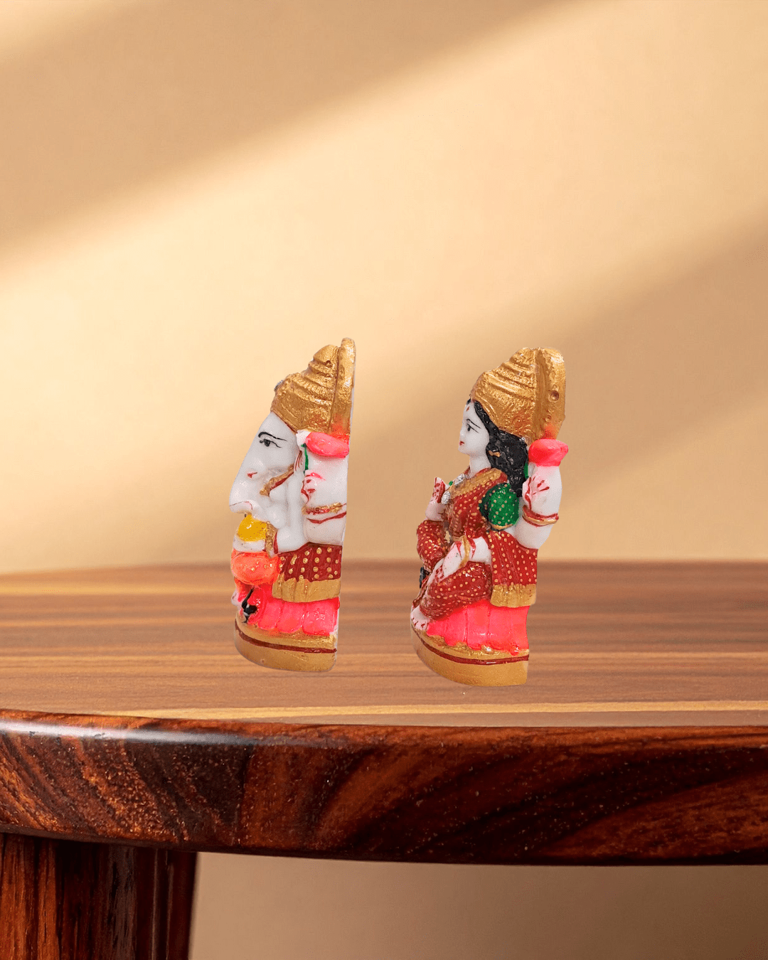 Rajasthani Duniyaa Laxmi Ganesh Murti on 6x4 Inch Marble Chowki - Rajasthaniduniyaa