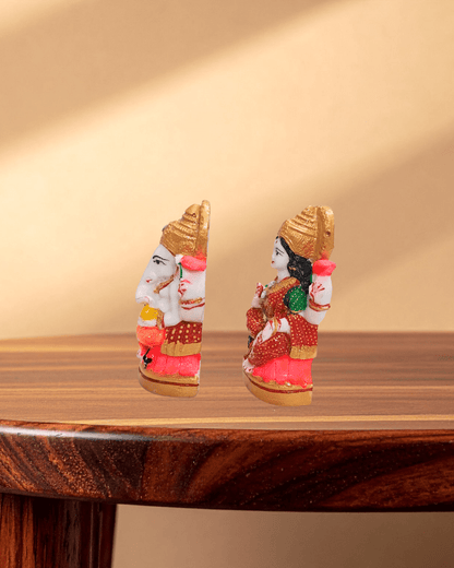 Rajasthani Duniyaa Laxmi Ganesh Murti on 6x4 Inch Marble Chowki - Rajasthaniduniyaa
