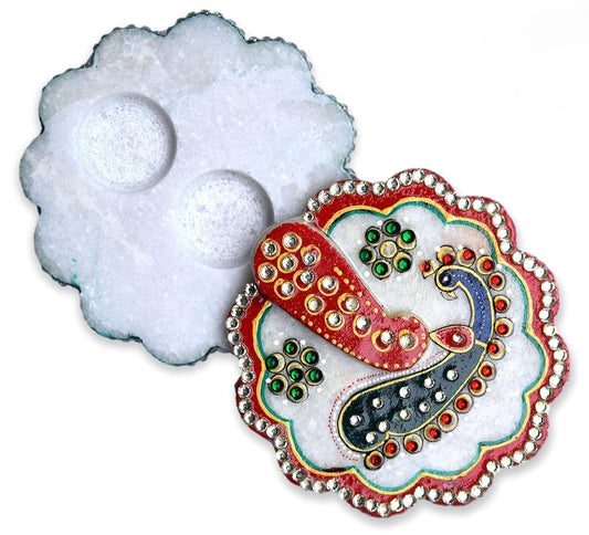 Rajasthaniduniyaa Designer Marble Chopra – A Touch of Royal Elegance for Your Pooja Rituals - Rajasthaniduniyaa