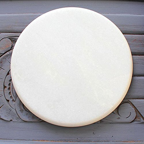 Handcrafted white marble chakla 10 inch traditional roti maker rolling board for kitchen